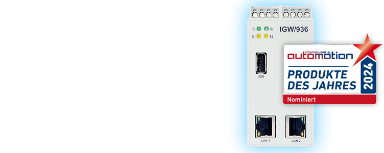 OT/IT-Gateway IGW/936A: Domänenbildung und -isolation zwischen Ethernet-basierten IT- und OT-Netzwerken